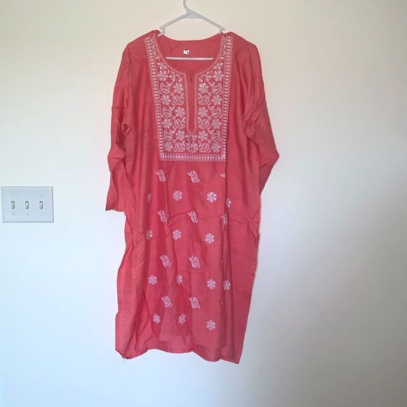 Indian chikankari Kurtis 100% cotton embroidered various sizes and color NWOT - Picture 1 of 9